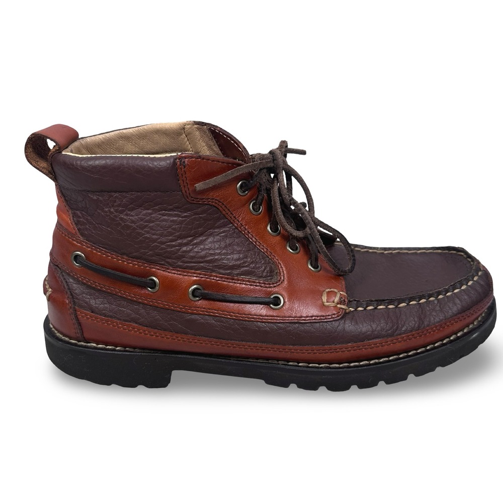LL Bean Allagash Handsswen Chukka Boots Mens 10.5 D Brown Bison Leather 244479